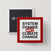 Systeemverandering niet klimaatverandering vierkante button 5,1 cm (Voorkant /achterkant)