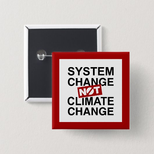 Systeemverandering niet klimaatverandering vierkante button 5,1 cm (Voorkant /achterkant)