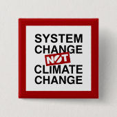 Systeemverandering niet klimaatverandering vierkante button 5,1 cm (Voorkant)