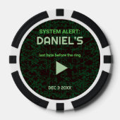 Systeemwaarschuwing Hacker vrijgezellenfeest Poker Chips (Voorkant)