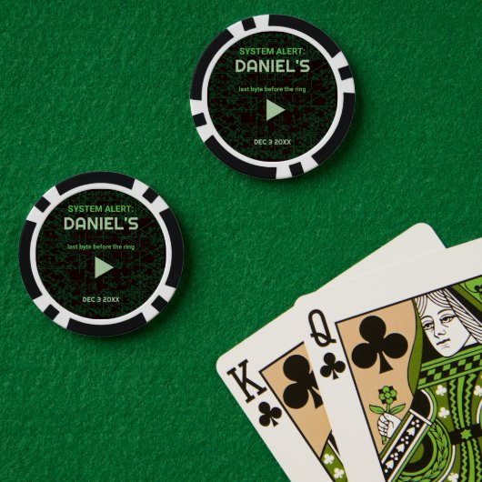 Systeemwaarschuwing Hacker vrijgezellenfeest Poker Chips (Pokertafel (Dubbel))