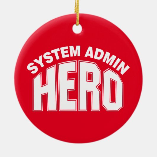 System Admin Hero Keramisch Ornament (Achterkant)