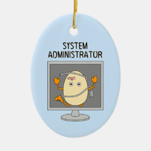 System Administrator Egghead Keramisch Ornament