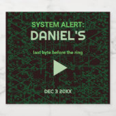 System Alert Hacker Bachelor Party Beer Label Bier Etiket (Enkel label)