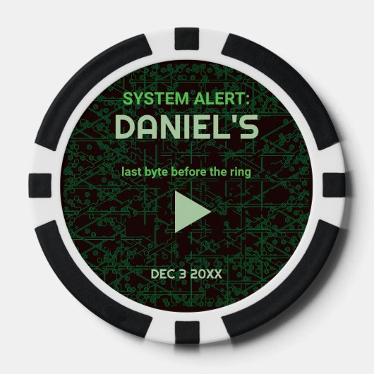 System Alert Hacker Bachelor Party Poker Chips (Voorkant)