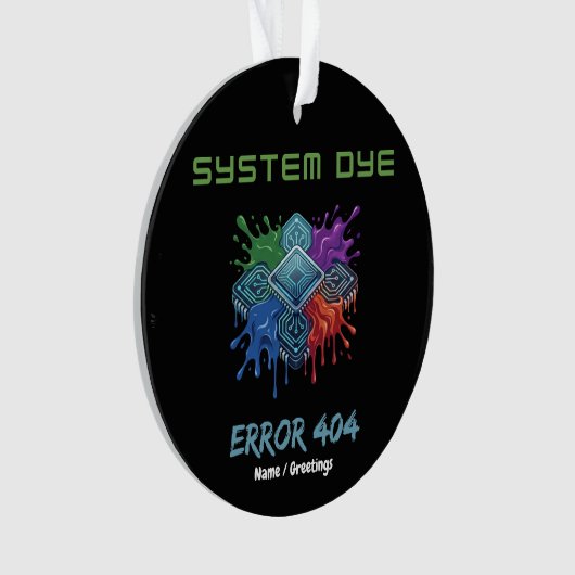 System Dye Error 404 Tech Glitch Microchip Graphic (devant)