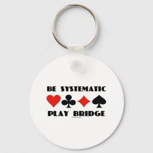 Systematische Play Bridge (vier kaartsleuven) Sleutelhanger
