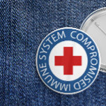 Système immunitaire mixte Croix-Rouge<br><div class="desc">Bouton de système immunitaire compromis à l'apparence professionnelle avec texte blanc sur une bordure bleue entourant une croix rouge.</div>