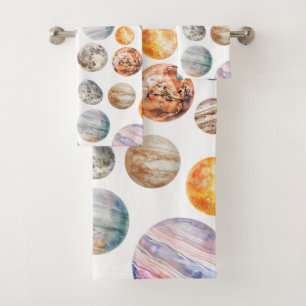 Système solaire à l'aquarelle Planètes Espace extr