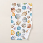Système solaire à l'aquarelle Planètes Espace extr (Serviette à main)