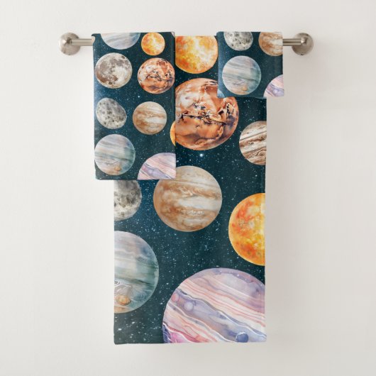 Système solaire à l'aquarelle Planètes Espace extr (En situation)