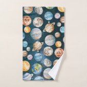 Système solaire à l'aquarelle Planètes Espace extr (Serviette à main)