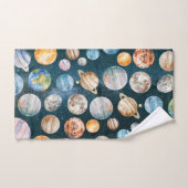 Système solaire à l'aquarelle Planètes Espace extr (Serviette à main)