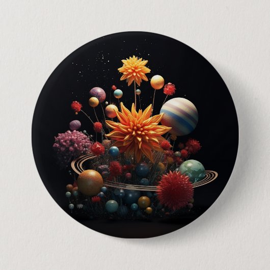 Système solaire Badge rond 7,5 cm (Devant)