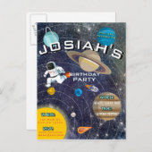 Système solaire Invitation de fête d'anniversaire (Devant / Derrière)