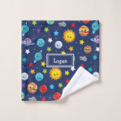 Système solaire Motif pour les enfants Salle de ba (Gant de toilette)