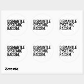 Systemisch racisme ontmantelen ronde sticker (Vel)