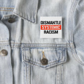 Systemisch racisme ontmantelen vierkante button 5,1 cm (In situ)