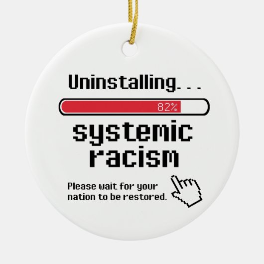 Systemisch racisme verwijderen keramisch ornament (Voorkant)