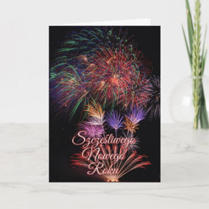 Szczęśliwego Nowego Roku or Happy New Year Feestdagen Kaart