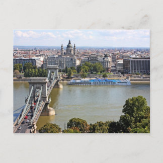Szechenyi Chain Bridge, Boedapest, Hongarije Briefkaart