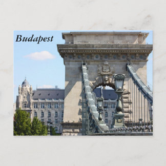 Szechenyi chain Bridge, Budapest, Hongarije, Buda. Briefkaart