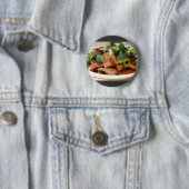 Szechwan Beef Broccoli Food Dinner Ronde Button 5,7 Cm (In situ)
