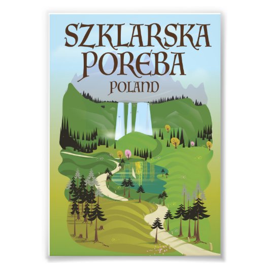 Szklarska Poreba Poolse reisposter Foto Afdruk (Voorkant)