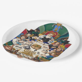 Szyk de familie bij de Seder Papieren Bordje