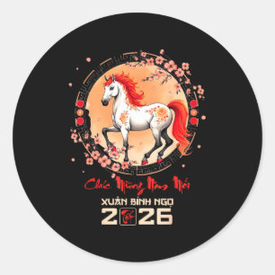 Tết 2026 Vietnamees Jaar Paard Chinese Maankalende Ronde Sticker