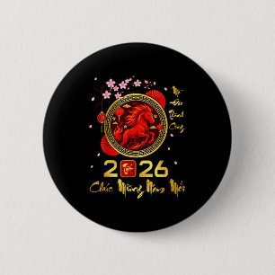 Tết 2026 Vietnamees Nieuw Paard Maans Chinees Nieu Ronde Button 5,7 Cm