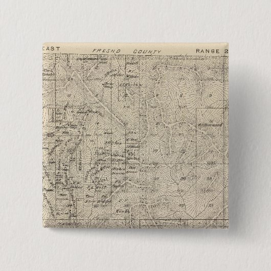T1415S R2829E Tulare County Section Map Vierkante Button 5,1 Cm (Voorkant)