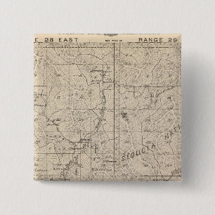 T1617S R2829E Tulare County Section Map Vierkante Button 5,1 Cm
