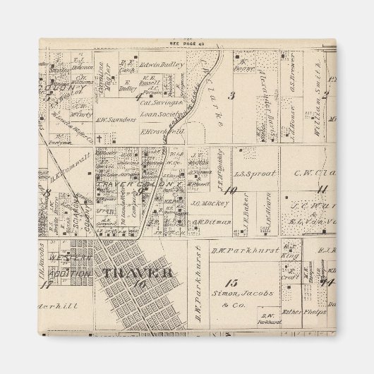 T17S R23E Tulare County Section Map Magneet (Voorkant)