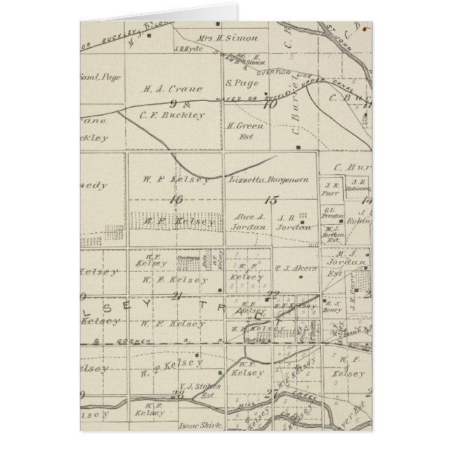 T18S R24E Tulare Comté Plan de section (Devant)