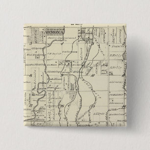 T19S R21E Tulare County Section Map Vierkante Button 5,1 Cm