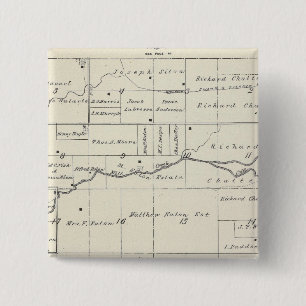 T19S R23E Tulare County Section Map Vierkante Button 5,1 Cm