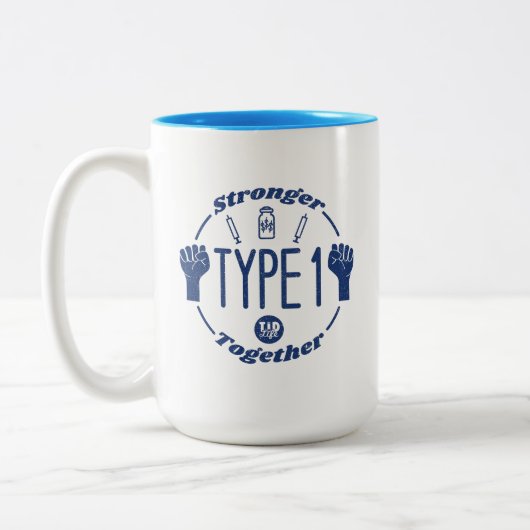 T1 Plus forte ensemble Mug à café à deux tons (Gauche)