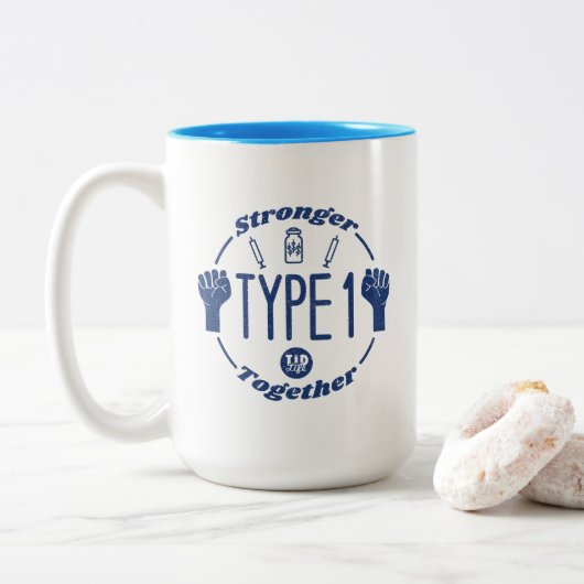 T1 Plus forte ensemble Mug à café à deux tons (Avec donut)
