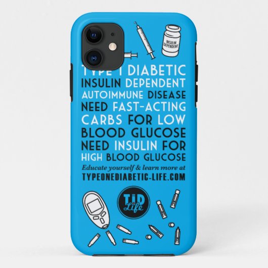 T1d Alert Tough Xtreme Case-Mate iPhone Case (Achterkant)