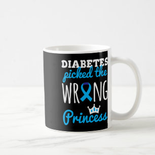 T1d-bewustzijn prinses meisjes diabetische blauwe  koffiemok