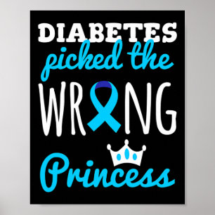 T1D Bewustzijn Prinses Meisjes Diabetische Diabete Poster