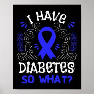 T1D Bewustzijnslint Gift voor Juveniele Diabetes P Poster