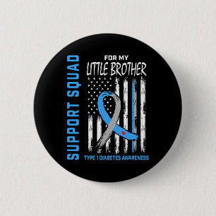 T1d Bewustzijnsvlag Little Brother Type 1 Diabetes Ronde Button 5,7 Cm
