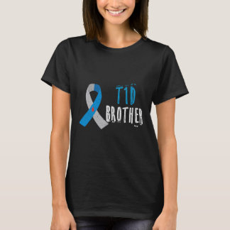 T1D-broer blauw lint type 1 diabetes bewustzijn T-shirt