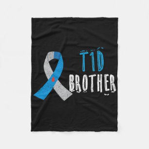 T1d Brother Blauwe Lint Type 1 Diabetes Bewustzijn Fleece Deken