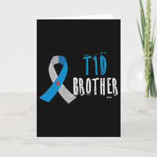 T1d Brother Blauwe Lint Type 1 Diabetes Bewustzijn Kaart