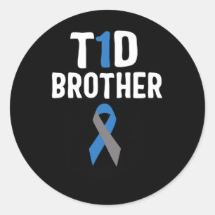 T1d Brother Diabetes Awareness Type 1 Insulinepanc Ronde Sticker