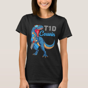 T1d Cousin Type 1 Diabetes Awareness Month Dinosau T-shirt