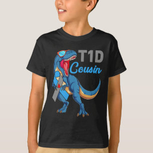 T1d Cousin Type 1 Diabetes Awareness Month Dinosau T-shirt